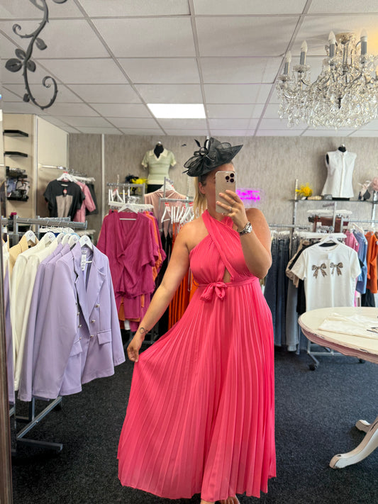 Pink Pleated Cross Dress