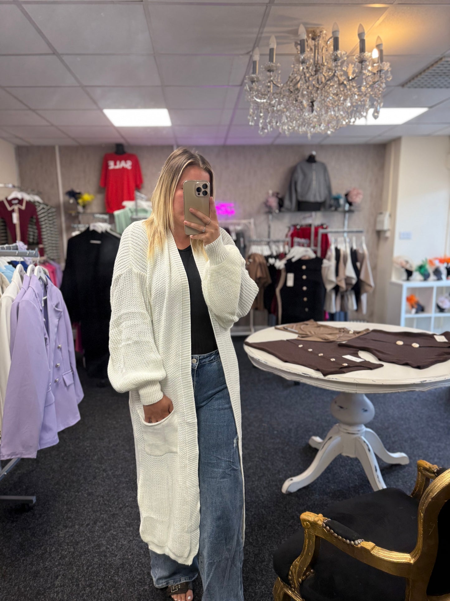 Long Balloon Sleeve Cardigan
