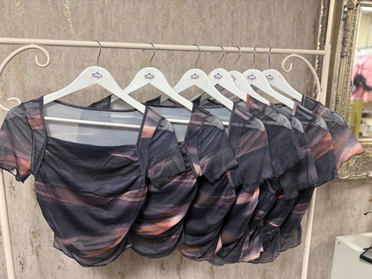 Sheer back cropped top