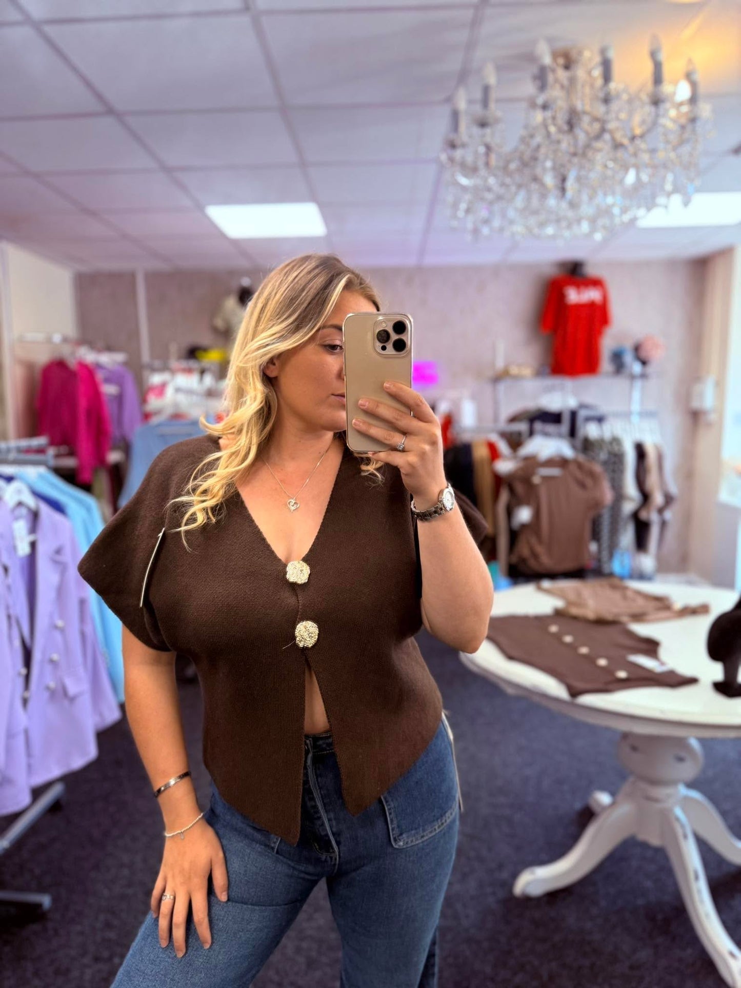 Two button Knit top