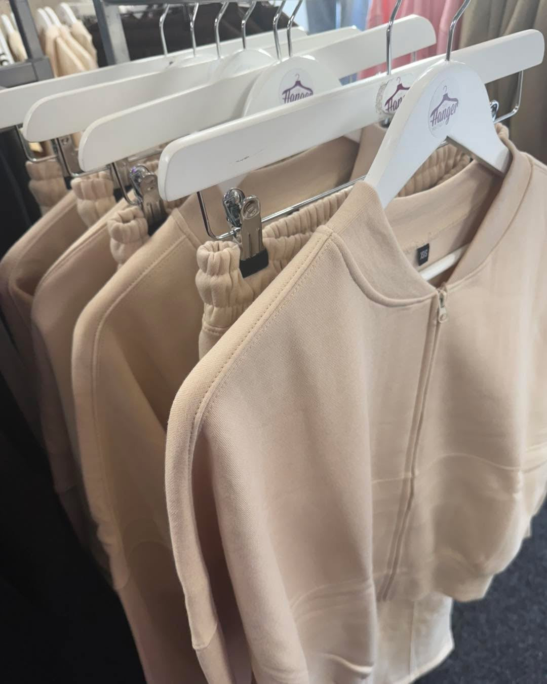 Oatmeal Bomber jacket flared tracksuit